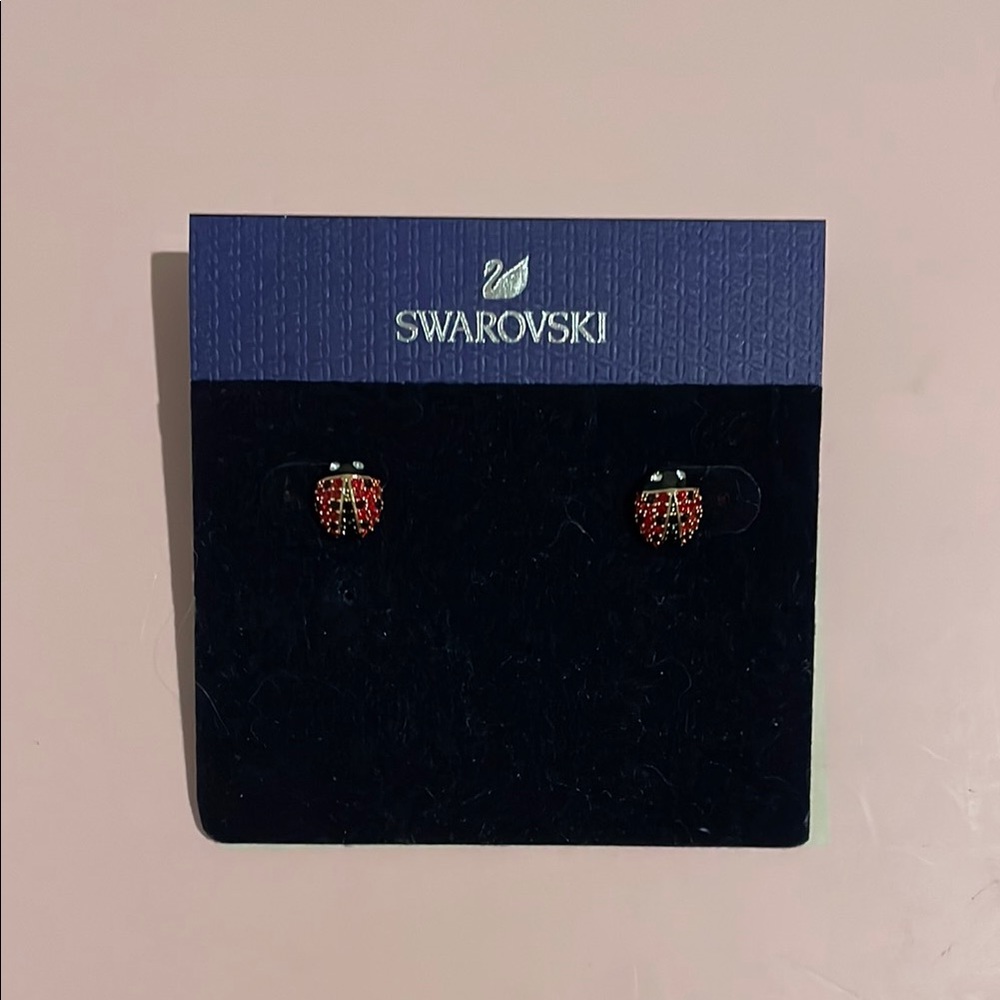 Swarovski Red Ladybug Earrings